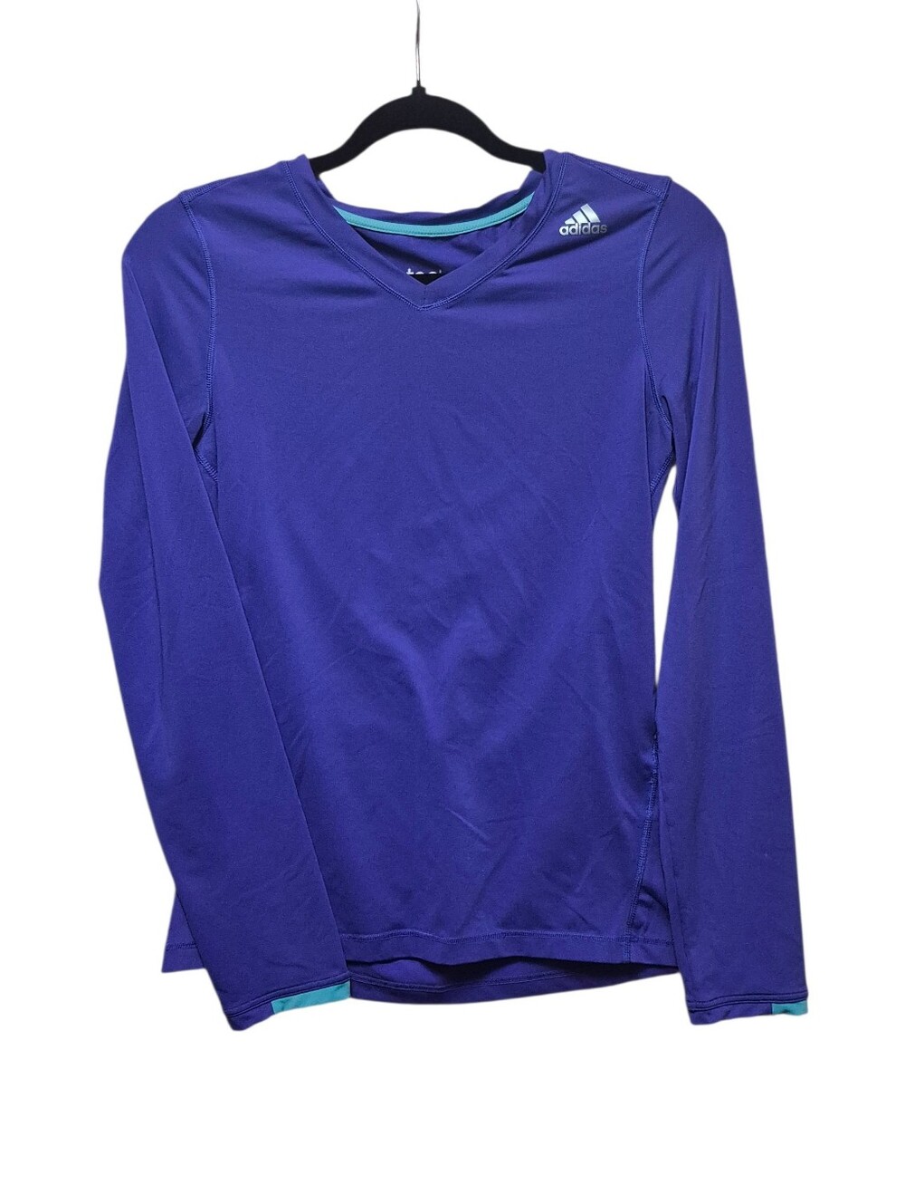 "FWP" Adidas Purple Long Sleeve V-Neck Techfit